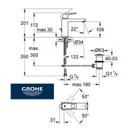 GROHE EUROCUBE MONOMANDO LAVABO